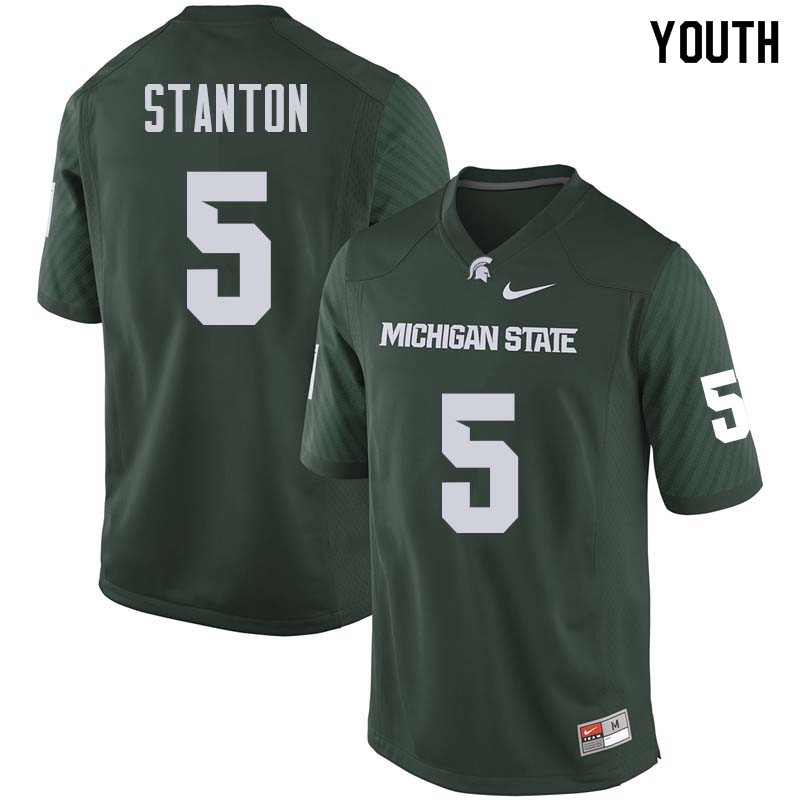 Youth #5 Drew Stanton Michigan State College Football Jerseys Sale-Green
